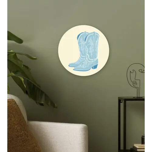 Illustratie - Cowboylaarzen - Patroon Wandcirkel plexiglas klein -sfeer3