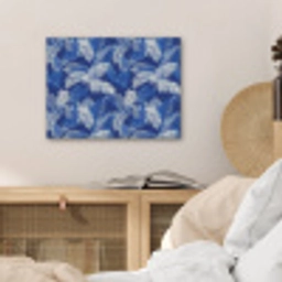 Palmblad - Patroon - Blauw PET vilt klein 837 -sfeer3