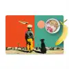 Retro - Jongen - Hond - Rood - Groen Placemat vinyl groot -zzzproduct_Kitchenyeah-website