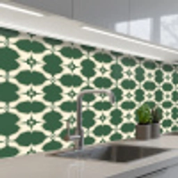 Tegel - Klassiek - Groen keuken achterwand 2 middel 871 -3d_schuin