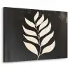 Blad - Wit - Minimalistisch Textielframe zwart klein -3d