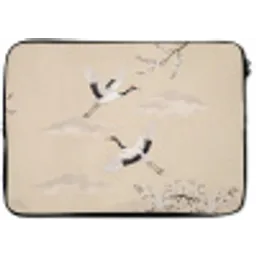 Kraanvogels - Bloesem - Beige laptophoes neopreen klein -zkaufland3dotto
