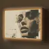 Vrouw - Gezicht - Abstract - Kunst Light Box met batterij (Wandlamp) middel -z3d_website