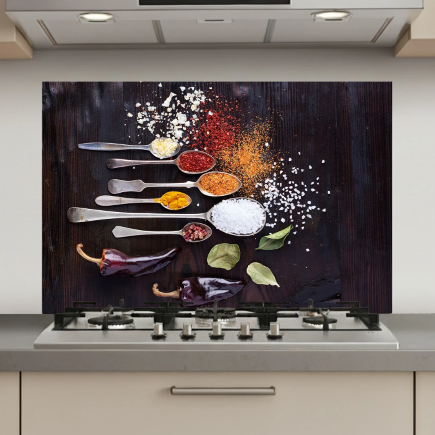 Kruiden - Lepels - Specerijen - Industrieel keuken achterwand spatscherm klein -3d_website