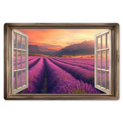Doorkijk - Lavendel - Landschap - Bloemen - Paars Placemat vinyl groot -zzsfeer1_Kitchenyeah-website