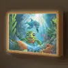 Schildpad - Dolfijn - Oceaan Light Box met batterij (Wandlamp kind) middel -z3d_website