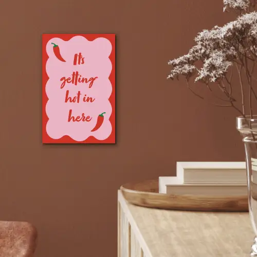 Chilipeper - Red - Hot - Quotes aluminium wit klein -sfeer4