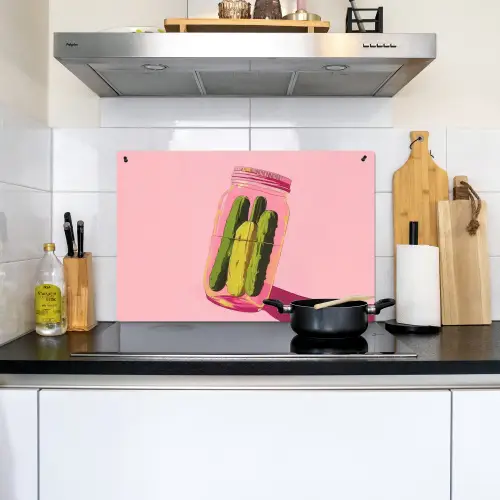 Augurken - Pot - Schaduw - Roze Inductie beschemer met haakjes klein -sfeer2