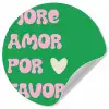Amor - Valentijn - Groen - Tekst Wandcirkel behangsticker klein -3d