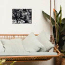 Springen - Paard - Zwart - Wit tuinposter los doek klein -sfeer7