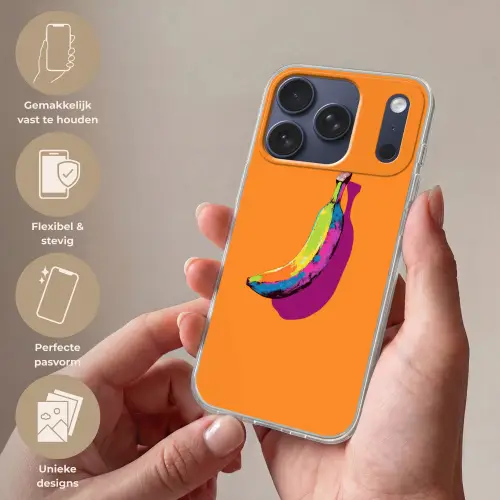 Felle kleuren - Banaan - popart Telefoonhoesje iPhone 17 Pro klein -sfeer3_NL