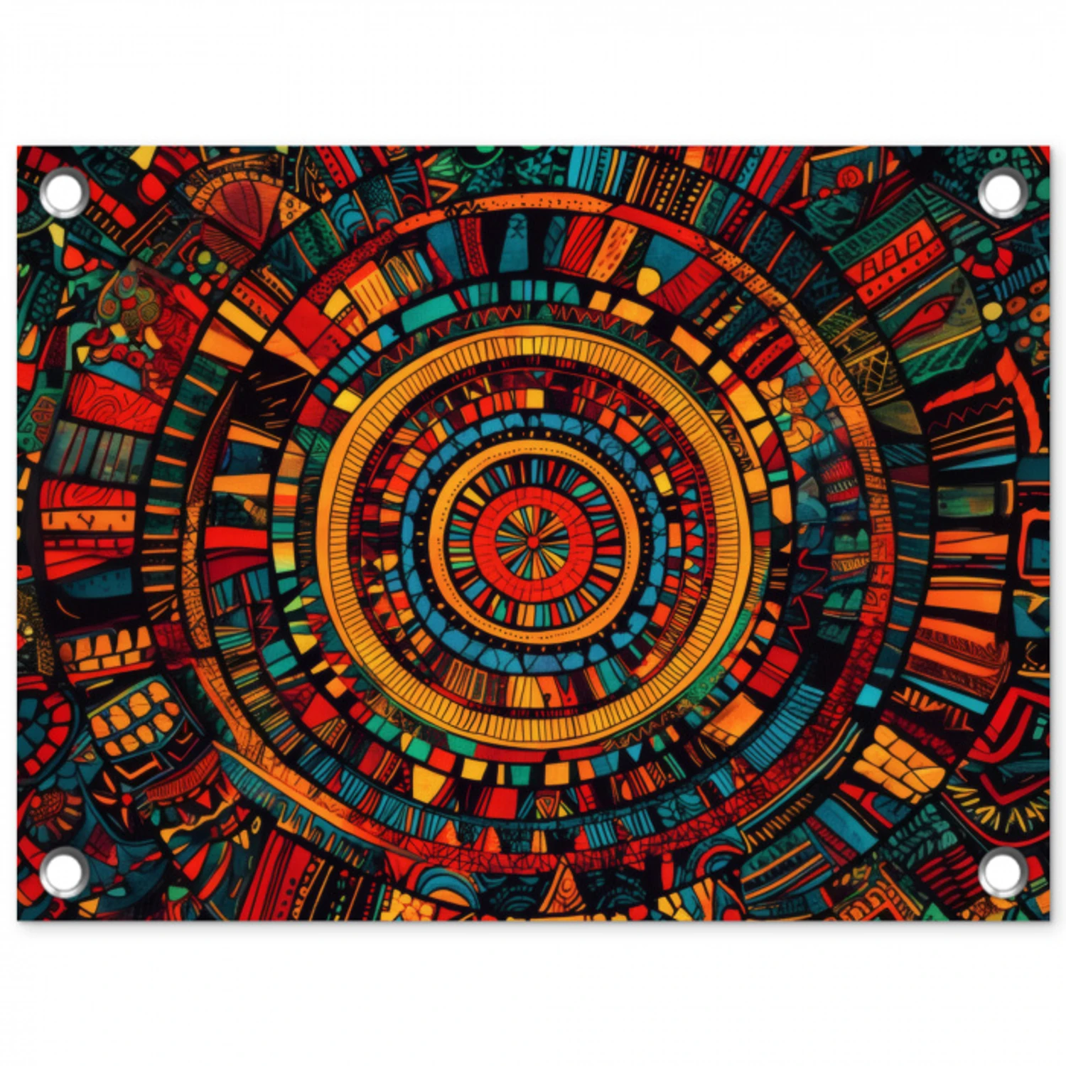 Mandala - Cirkels - Patronen tuinposter los doek klein -3d