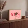 Star girl - Roze - Panter - Ster Light Box met batterij (Wandlamp) middel -sfeer2