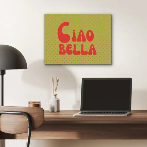 Ciao bella - Rood - Groen - Stippen PET vilt klein -sfeer5