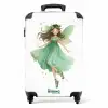 Elf met bruin haar en een groene jurk NBS - Handbagage koffer - Kinderen Unisex middel -productfoto_recht