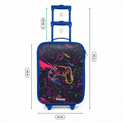 Gamerwereld in neonstijl Kinderkoffer - Blauw klein -productfoto_formaten