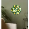 Groen - Bloemen - Citroenpartjes Wandcirkel plexiglas klein 852 -sfeer3
