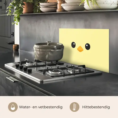 Kuiken - Vrolijk - Geel - Minimalistisch keuken achterwand spatscherm klein -usp_NL