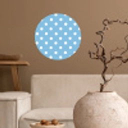 Polka - Dots - Blauw Wandcirkel behangsticker klein 186 -sfeer1