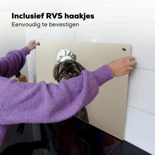 Kokskleding - Zwart - Hondje Inductie beschemer met haakjes klein -ky-ophangen-nl