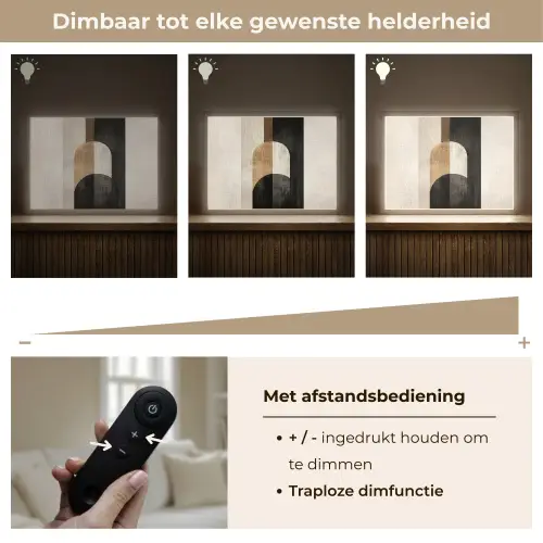 Geometrische - Vormen - Wit Light Box met batterij (Wandlamp) middel -USP_dimbaarNL