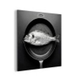 Pan - Vis - Zwart - Wit aluminium wit klein -3d
