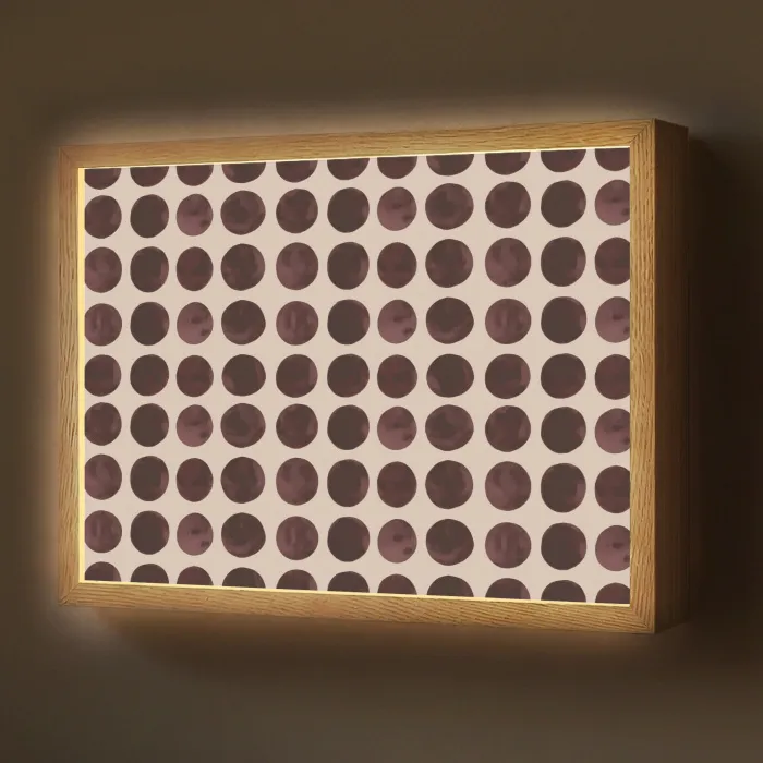 Stippen - Patroon - Bruin Light Box met batterij (Wandlamp) middel 907 -z3d_website