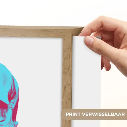 Schedel - Grafisch - Roze - Verdeeld Light Box met batterij (Wandlamp) middel -USP_websiteprintNL