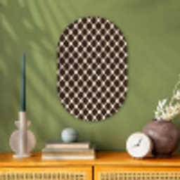 Bruin - Ruitpatroon - Geometrisch Wandcirkel Ovaal Forex klein 630 -sfeer2