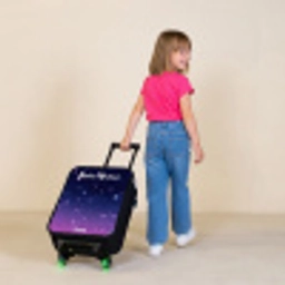 Sterren - Galaxy - Blauw - Roze Kinderkoffer - Zwart klein -sfeer1