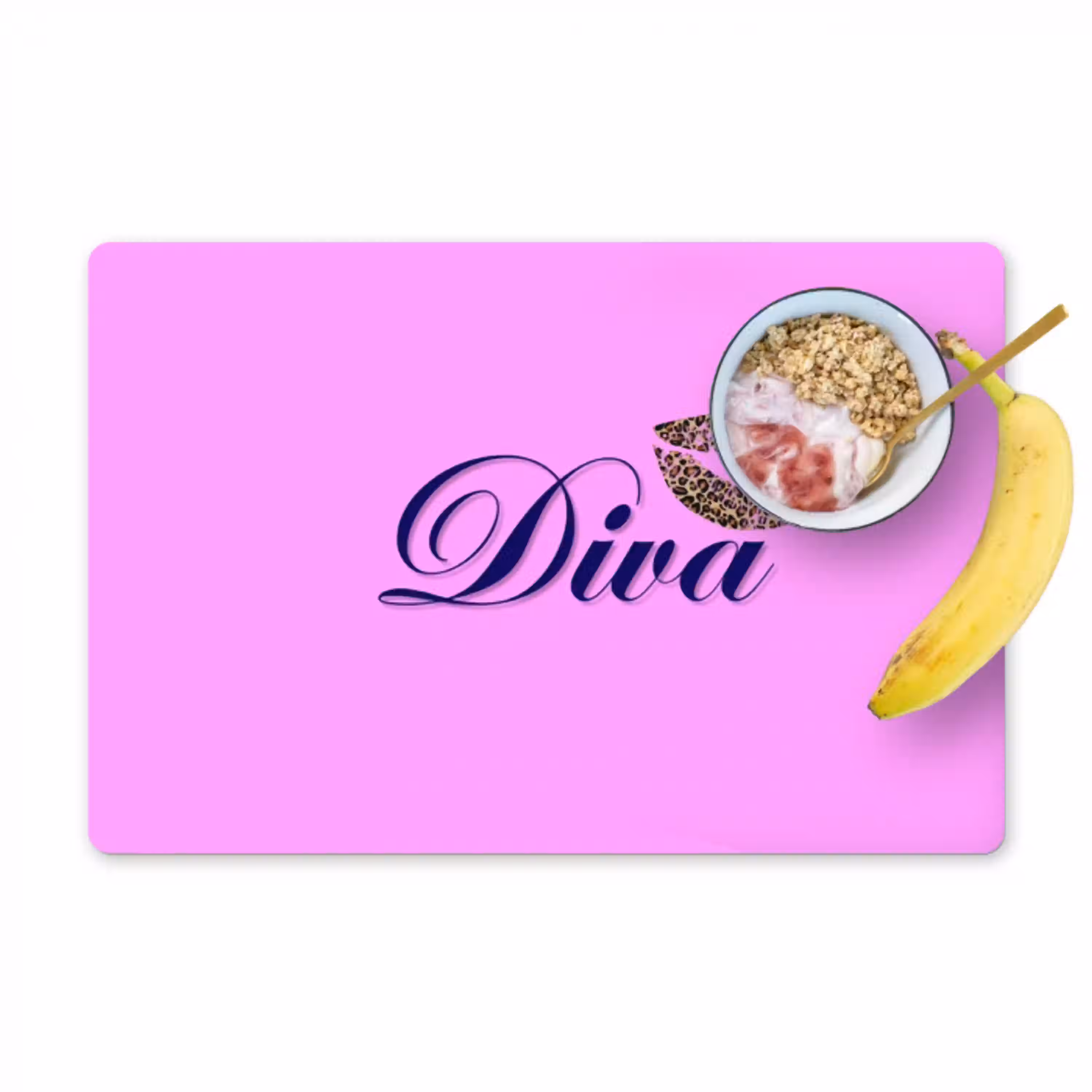 Diva - Lip - Panterprint - Roze Placemat vinyl groot -zzzproduct_Kitchenyeah-website