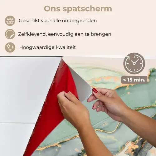 Goud - Marmer - Groen - luxe - Glitter - Marmerlook keuken achterwand spatscherm klein -spatscherm_NL