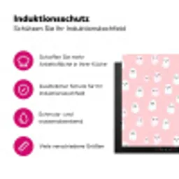 Spookjes - Patroon - Roze Inductie beschermer vinyl 3mm klein 276 -zzzzzzz-lf-ups