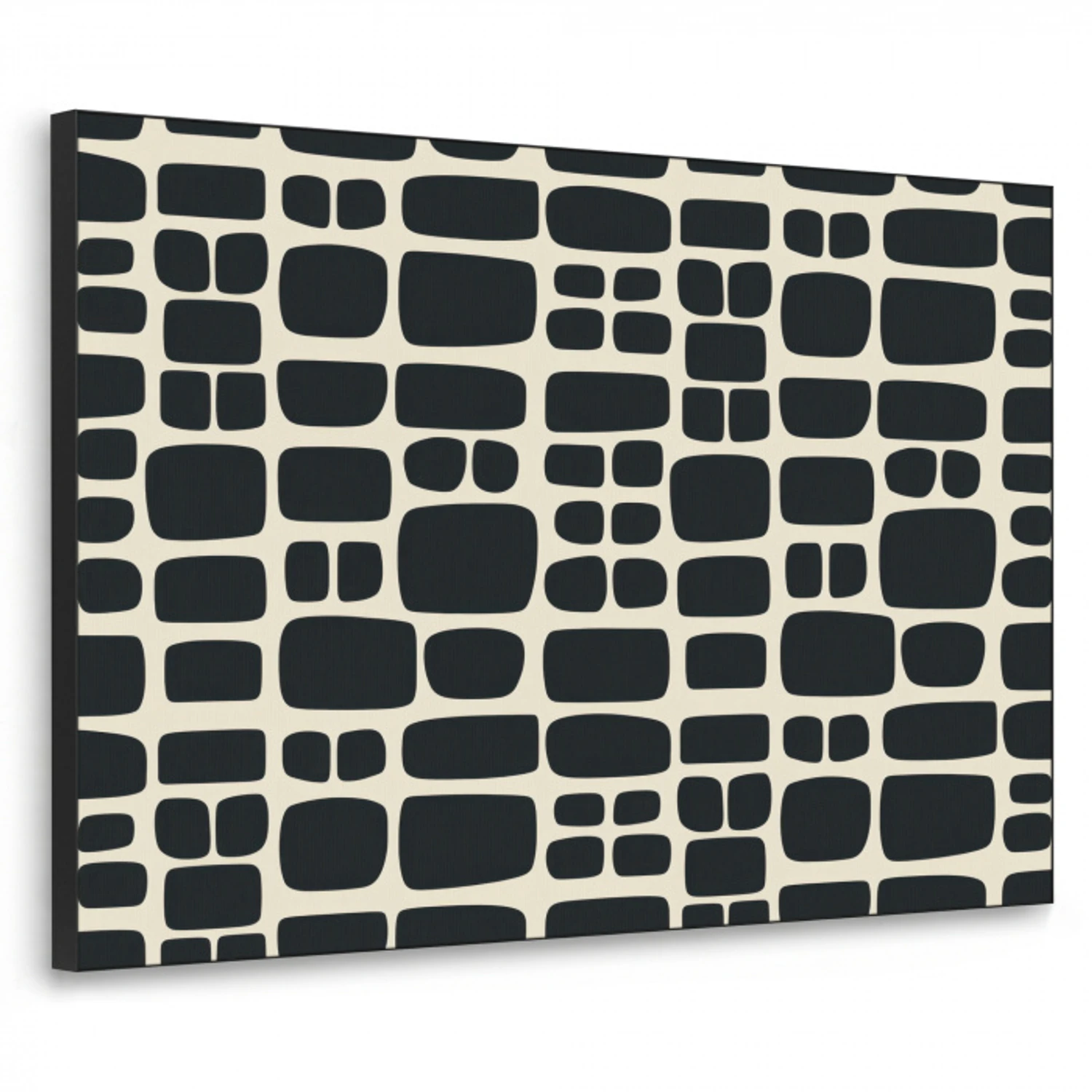 Modern - Organisch - Zwart Textielframe zwart klein 947 -3d