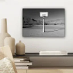 Basketbalpaal - Landschap - Zand - Wit canvas 2cm klein -sfeer6