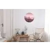 Landschap - Mistig - Roze Wandcirkel aluminium klein -woonkamer