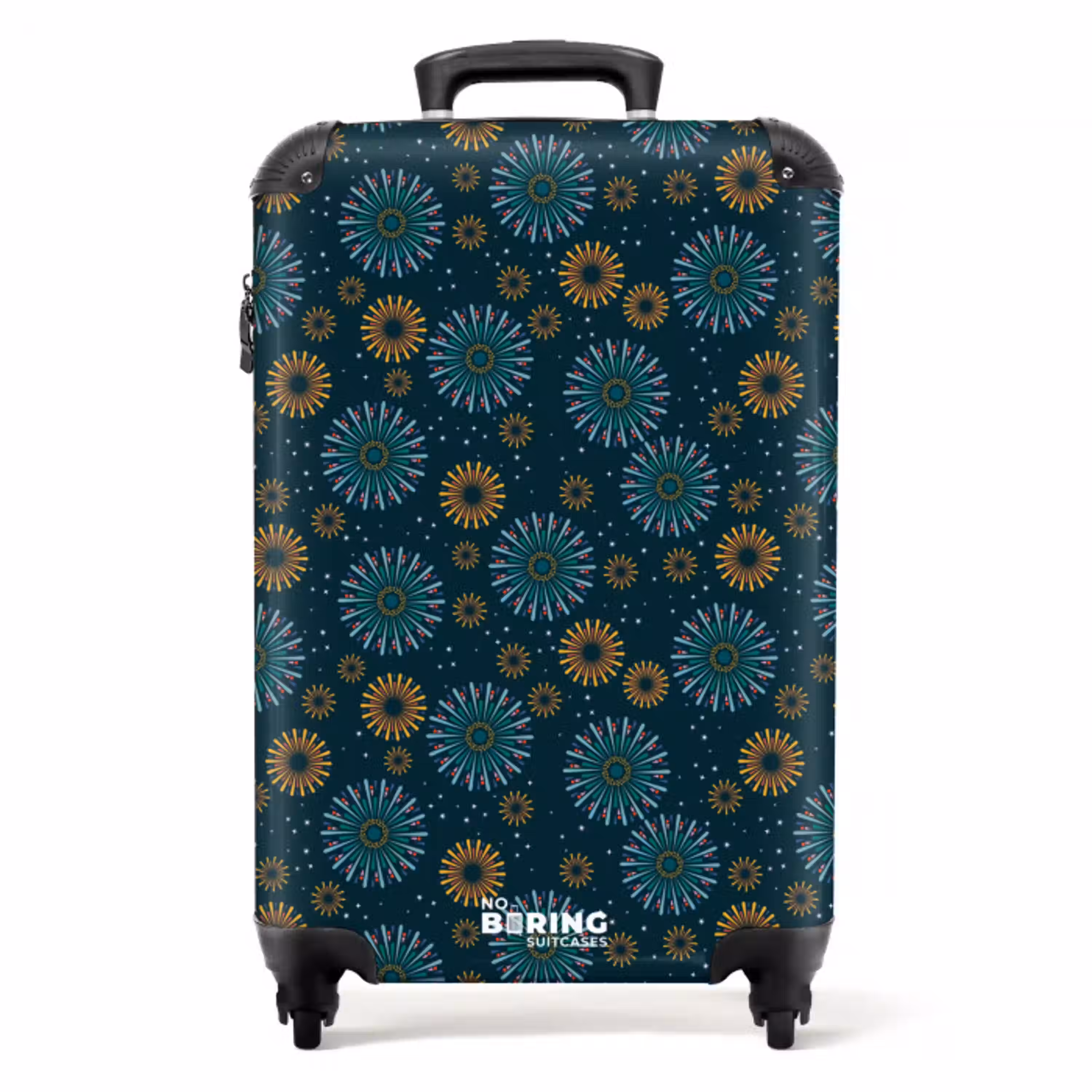 Retro disco 70s vuurwerk patroon kleurrijk NBS - Handbagage koffer - Volwassenen Unisex middel -productfoto_recht
