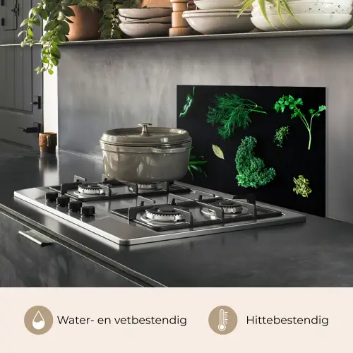 Specerijen en kruiden op zwarte achtergrond keuken achterwand spatscherm klein -usp_NL