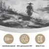 Krijger - Draak - Grijs Akoestische PET Vilt - Rond klein -closeup_NL