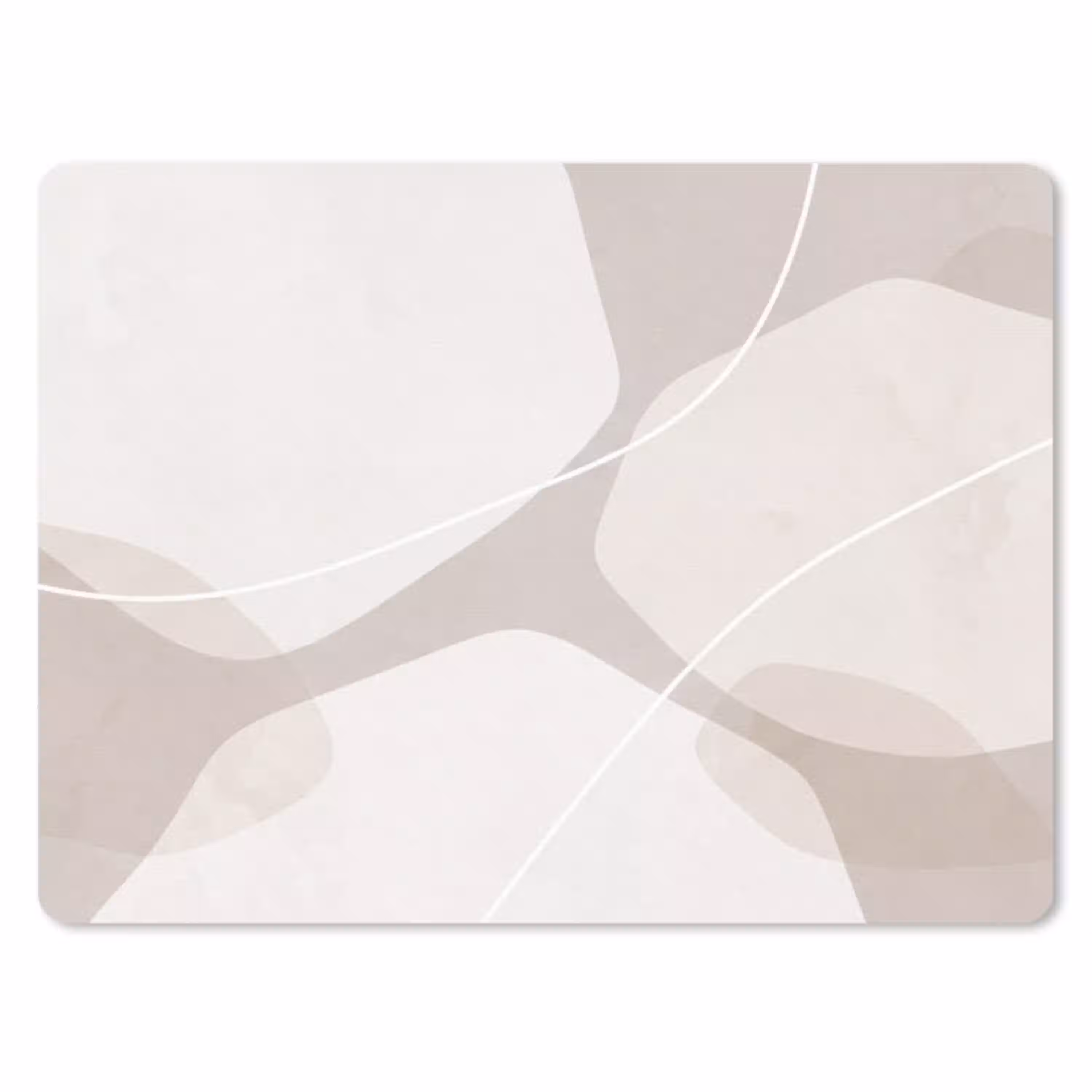 Abstract - Vormen - Beige muismat rubber klein -3d