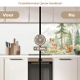Bos - Dieren - Groen keuken achterwand 2 middel -voor-na2_NL