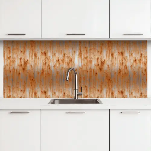 Metaal - Grijs - Oranje - Roest keuken achterwand 2 middel 871 -3d
