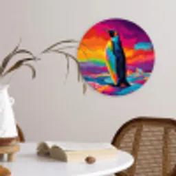 Ijsschots - Pinguïn - Abstract - Lucht Wandcirkel kunststof plaat 5mm dik klein -sfeer4