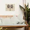 Bladeren - Gestreept - Stengel - Beige tuinposter los doek klein -sfeer7