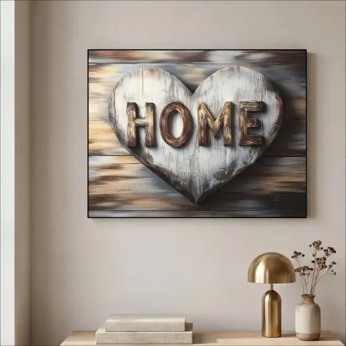 Home - Hart - Houtlook - Liefde Textielframe zwart klein -sfeer2