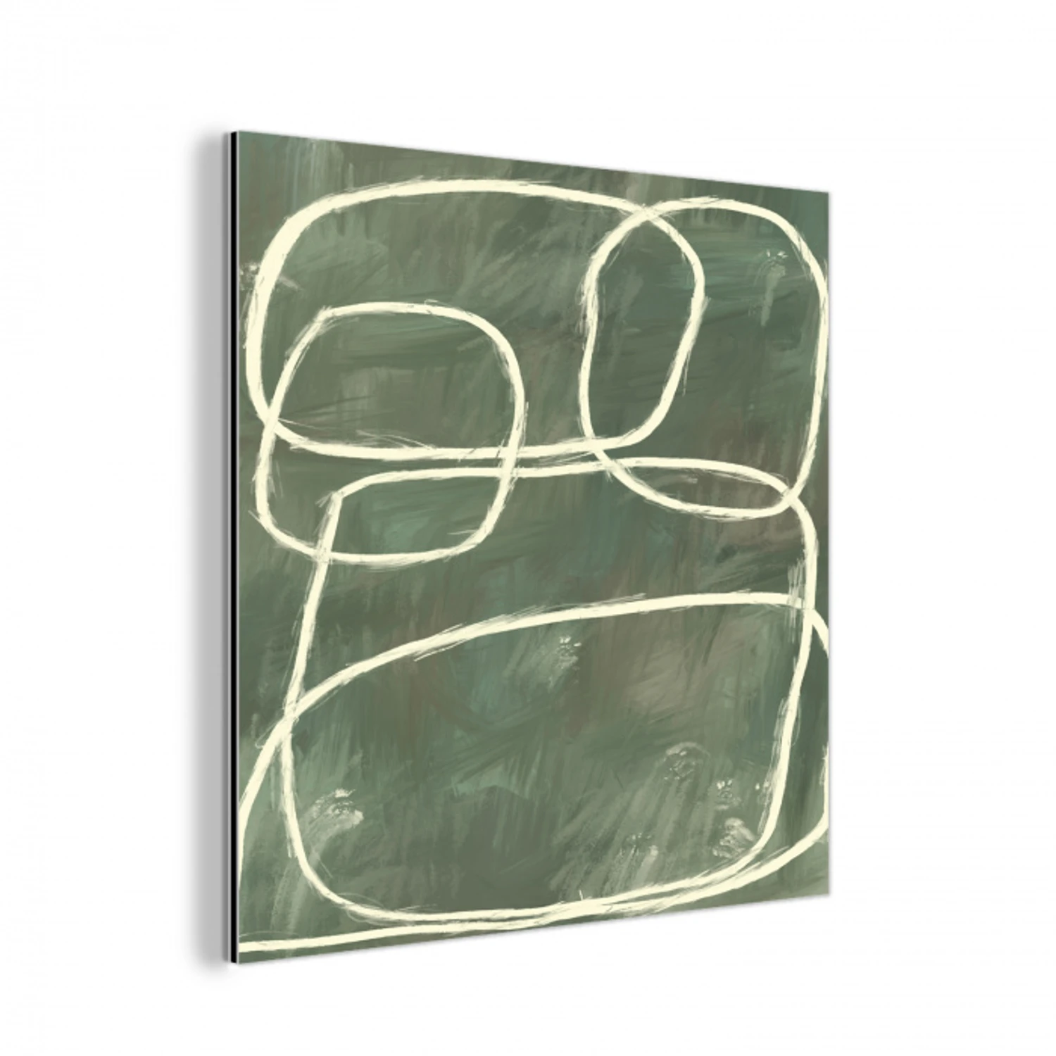 Abstract - Groen - Kunst - Modern aluminium wit klein -3d