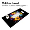 Bloemen - Kleurrijk - Graffiti - Modern - Boeket Muismat XXL klein -sfeer4