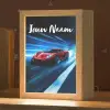 Rode raceauto - Blauw - Futuristisch Light Box met kabel (Kinderlampje) klein -zzz_3d_website