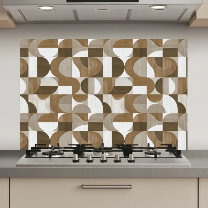Abstract - Retro - Bruin keuken achterwand spatscherm klein 900 -3d_website