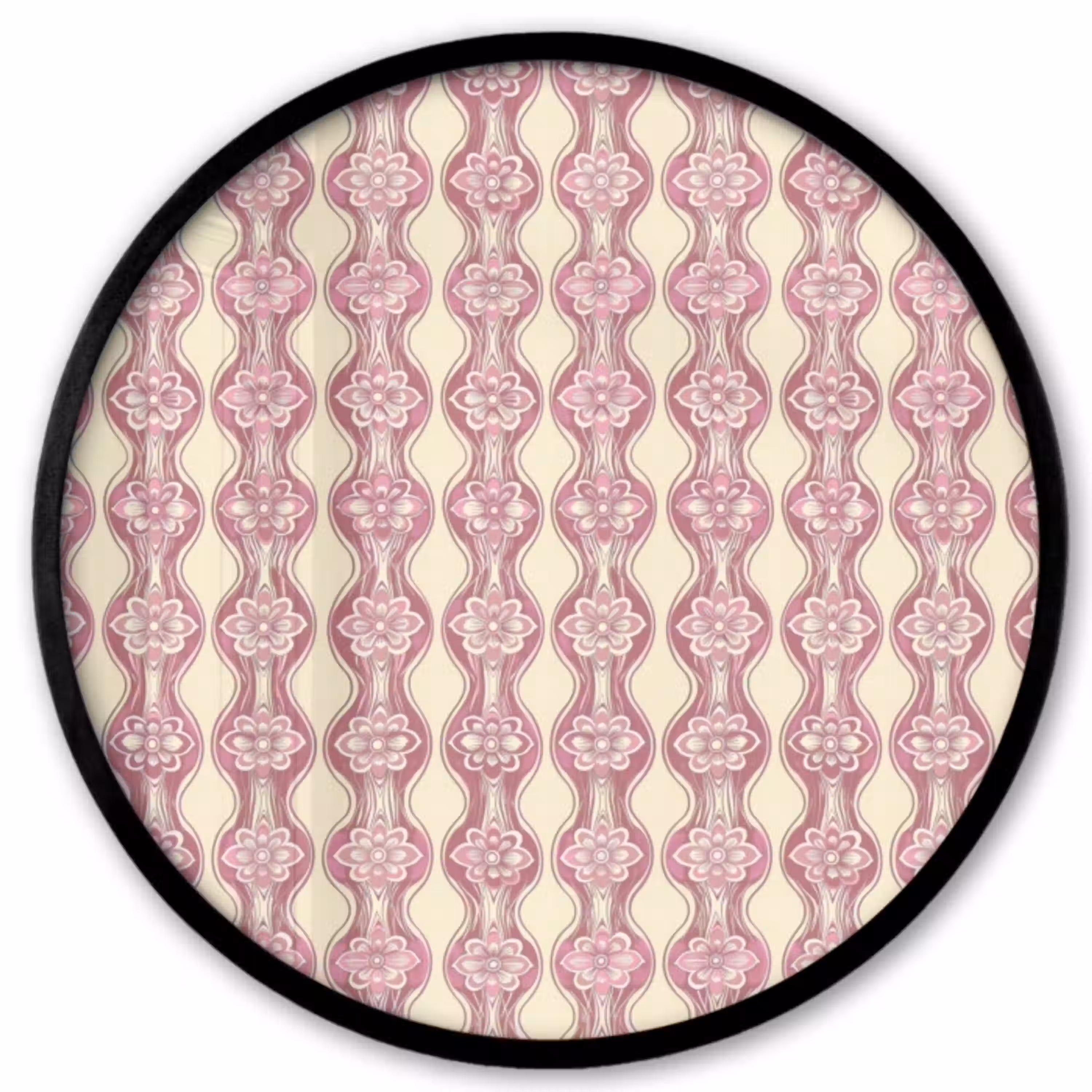 Paarsroze - Bloemen - Retro - Patroon Fotolijst rond zonder passe partout klein 856 -3d